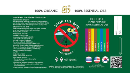 STOP THE BITE MOSQUITO REPELLENT | 100% ESSENTIAL OIL | DEET FREE | EO Cosmetics & Health